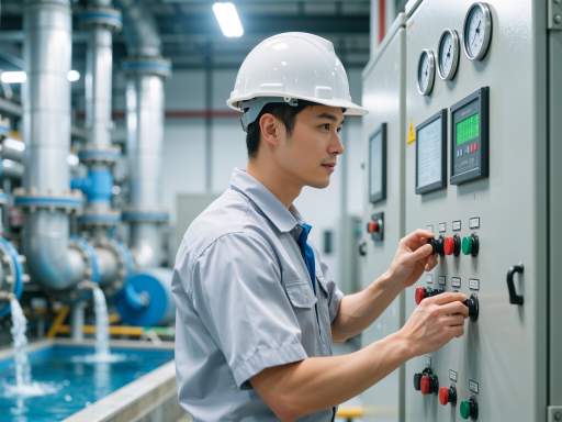 设备安装现场，技术人员正在调试大型生产设备，展现专业安装能力